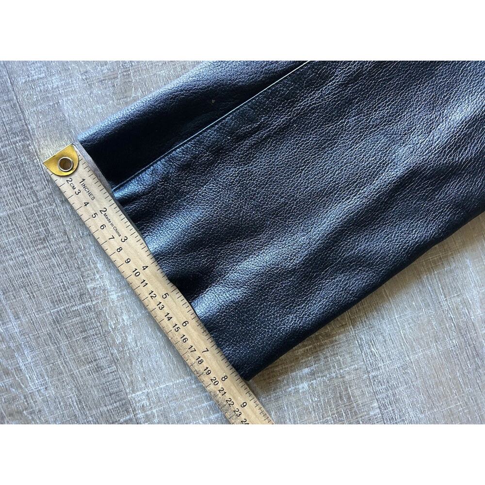 Wilsons Leather Black Motorcycle Chaps Womens M Rear Lace Waist Snap Zip - Picture 2 of 16